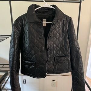 Aqua leather jacket - size 10